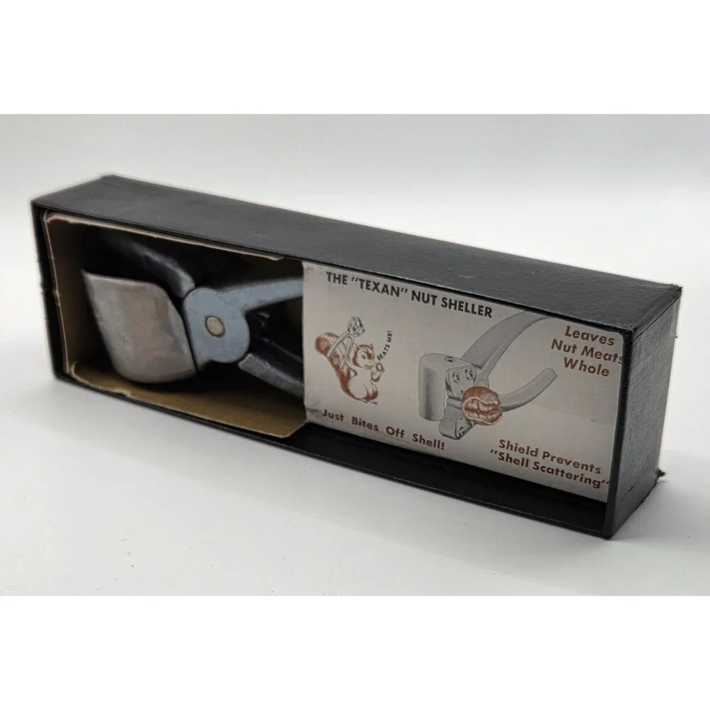 VTG 1950s Texan York Nut Sheller Cracker in Original Box w/ Cardboard Insert